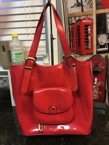 ted baker red patent purse