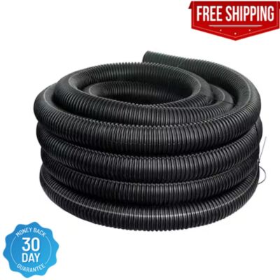 FLEX Drain 4 In. X 25 Ft. Black Copolymer Solid Drain Pipe
