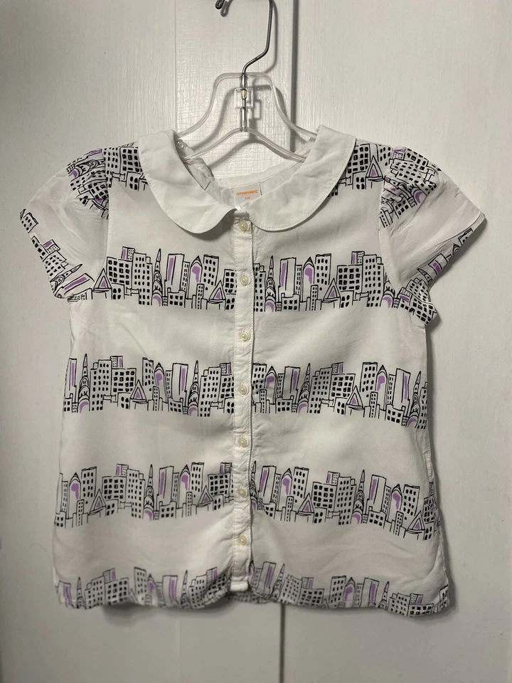 Gymboree девочек размер 10 шикарный и игривый городской пейзаж верх и фиолетовая юбка носили 1 X - Изображение 2 из 4