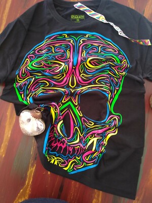 T Shirt Tattoo Style Neon Skull Alebrije By Esquizo Size Xs Unisex Ebay