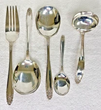 5 Vintage Eldan Prelude Serving Set Spoon Fork Ladle Good Shape