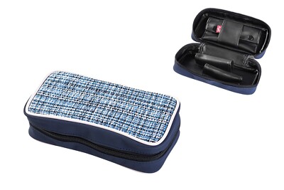 PFEIFENTASCHE - RETRO LOOK -2er - + Tabaktäschchen - Karo blau - NEU - 832004