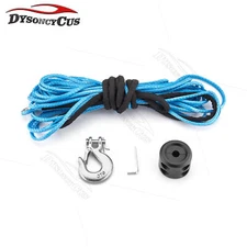 3/16" x 50' 7000LBS Synthetic Rope Winch Cable Hook Stopper Kit For Polaris RZR
