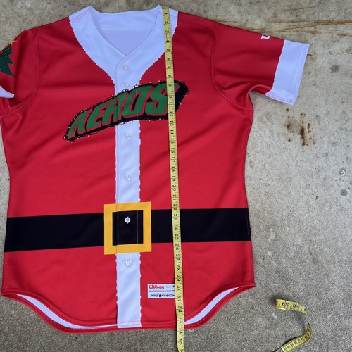 Vintage Akron Aeros Baseball Trikot Authentic Used Game Worn Christmas In July - Bild 8 von 11