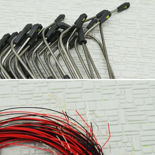 SET OF 10 Warm White Lamp Post Street Lights w/resistors HO Scale LEDs - Picture 7 of 7