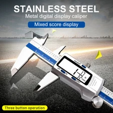 Stainless Steel Digital Display Caliper 150mm Fraction/MM/Inch High Precision