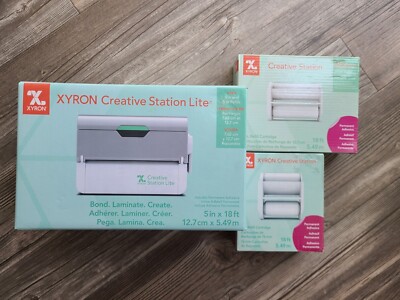NEW Xyron Creative Station Lite w 3+5 inch Refills for Stickers Magnets Bundle