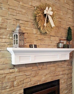 Fireplace Mantel Painted Finish Contemporary Cottage Ledge Shelf