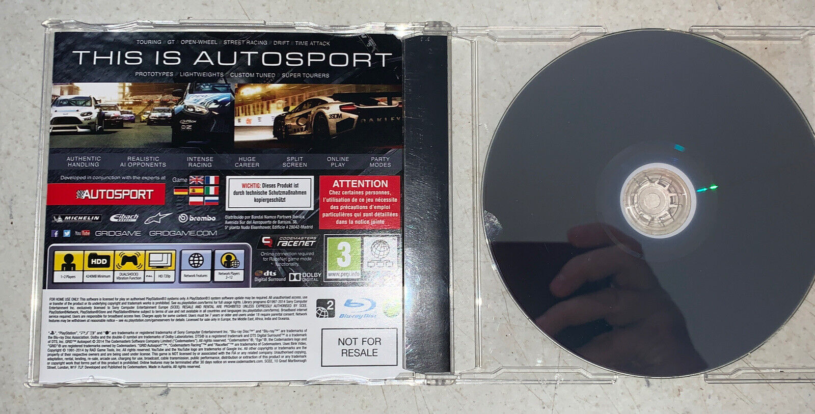  GRID Autosport - Playstation 3 Black Edition : Namco