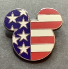 Disney Offical Mickey Mouse Head American Flag Stars and  Stripes Pin  — photo 2