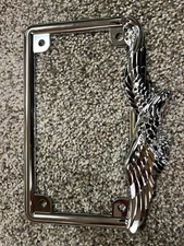 MOTORCYCLE Chrome American Eagle License Plate Tag Frame Holder