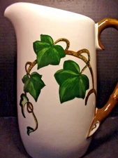 Metlox Ivy Pitcher Poppy Trail Vintage California 2.5 qt Hand Painted 10.25"