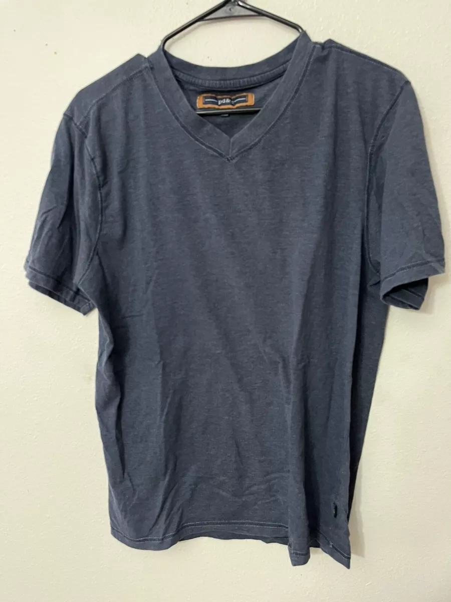 PD C Men s Athletic Stretch Navy Blue size Medium V Neck T Shirt