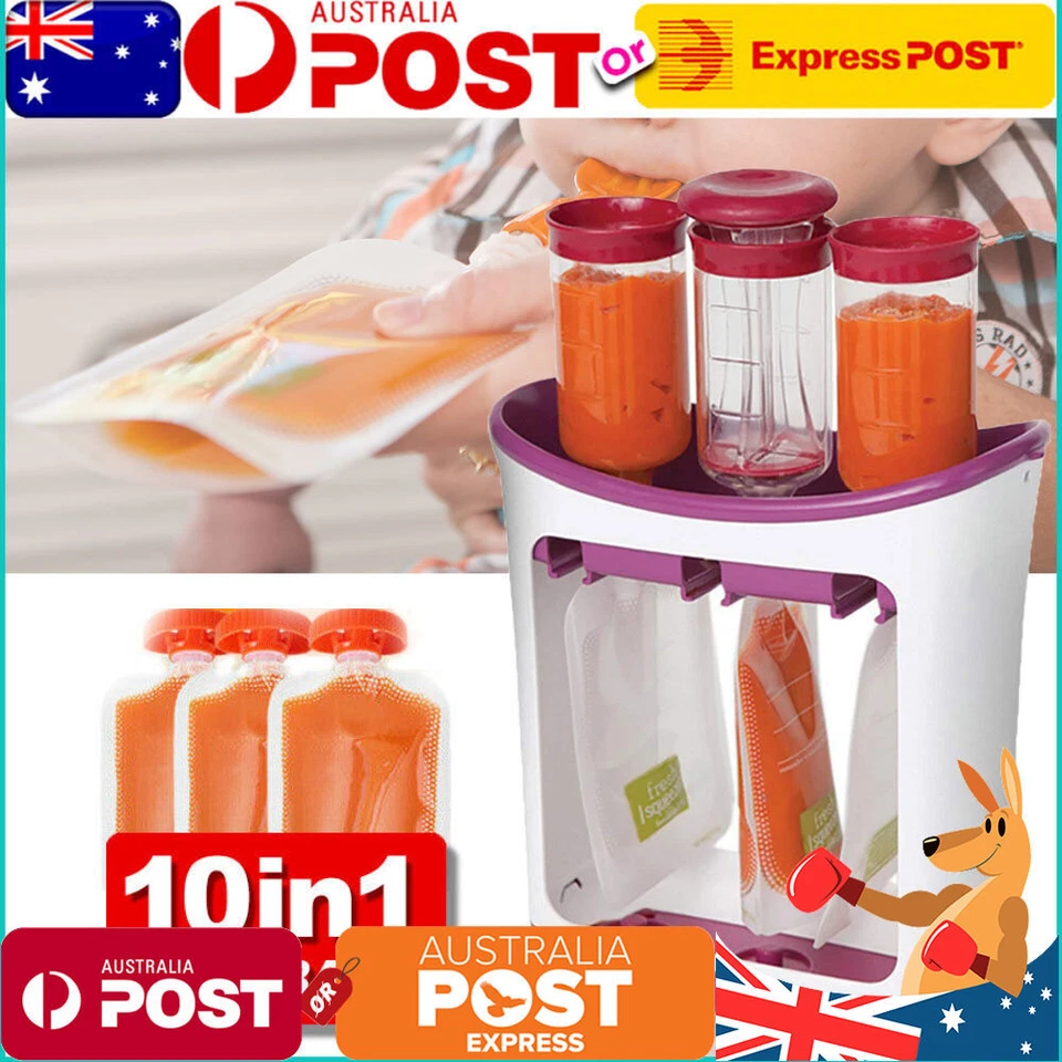Infant Baby Feeding Food Squeeze Maker Toddler Fruit Puree Storage Pouch Kit DIY - image 3 of 4
