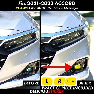 For Accord 2021-2022 Yellow Fog Lights Front overlays vinyl tint