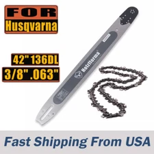 Holzfforma 42inch 3/8" .063" 136DL Guide Bar & Saw Chain For Husqvarna Chainsaws
