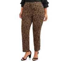 Terra  Sky Women's Plus Leopard Straight Leg Denim Jeans Size 26W