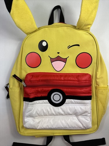 POKEMON Gotta Catch Them All PIKACHU Backpack 3D Puffed Pocket Floppy Ears NEW🔥 - 第 4/9 張圖片