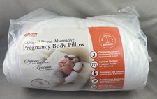 J Shaped Down Alternative Full Body Pregnancy Pillow Ultra Soft Breathable Cover