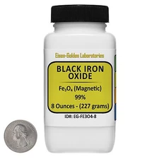 Black Iron Oxide [Fe3O4] 99% ACS Grade Powder 8 Oz in a Space-Saver Bottle USA