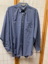 Cutter & Buck Long Sleeve Blue Check  Button Down Shirt Men’s‎ Medium