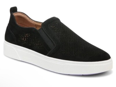 Vionic Kimmie Perf Sneaker Womens 8.5 Black Arch Support New