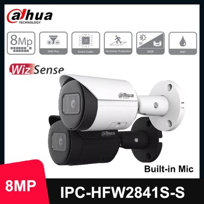 Dahua 8MP WizSense Bullet IPC-HFW2841S-S IR IP Camera PoE SMD Plus Built in MIC