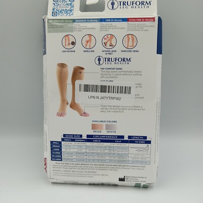Truform Anti-Embolism Stockings Knee High Open Toe: 18 mmHg L BEIGE (0808BG-L242