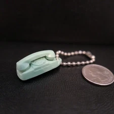 THE PRINCESS PHONE TELEPHONE KEY CHAIN VINTAGE ORIGINAL Star Light !!! Aqua 
