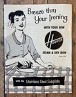 Hoover Iron Instruction Manual & Care Model 4330 Steam & Dry Vtg 1950s