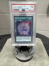 Yugioh Silent Burning DPRP-EN005 1st Super Rare PSA 9 - slab has a crack see pic