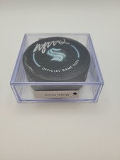 Morgan Geekie Signed Autographed Seattle Kraken Hockey Puck
