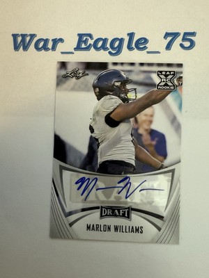 2021 Leaf Draft No.BA-MW2 Marlon Williams (RC) Auto