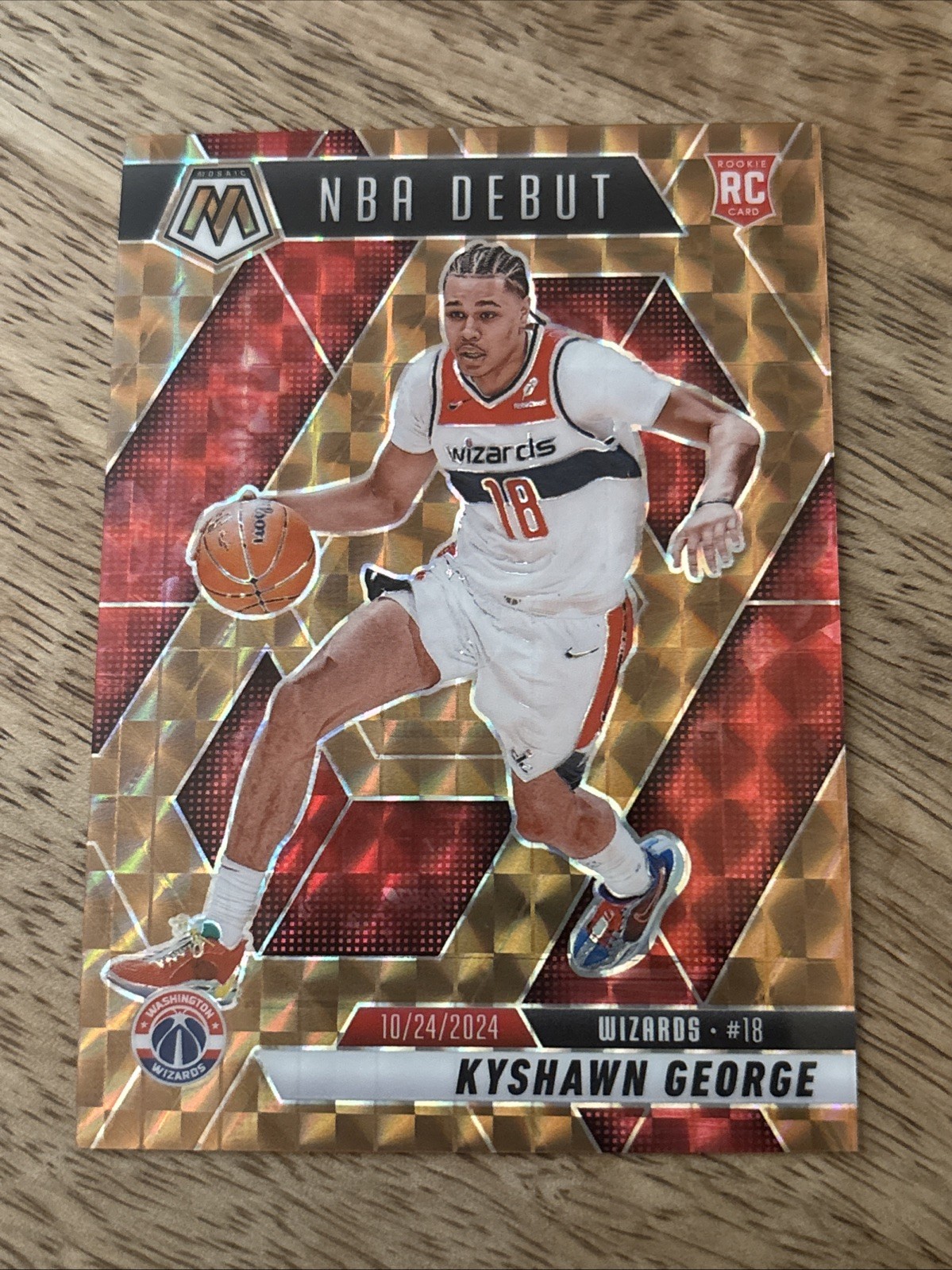 2024-25 Mosaic Kyshawn George Rookie NBA Debut  Bronze Prizm /75 #256 PWE
