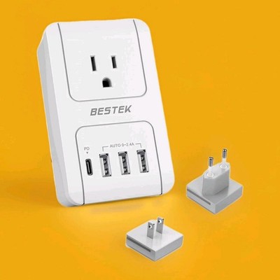 International Travel Adapter | 3000W | European Plug | by Bestek | White | 142