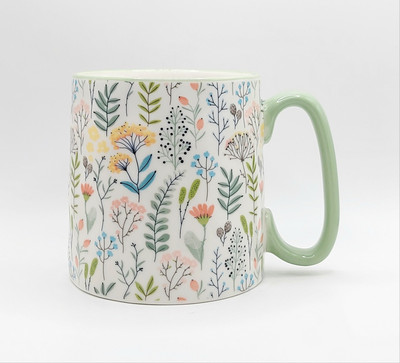 Flowers Stems Spring Garden Coffee Mug Cup 14 Oz Ceramic By 10 Strawberry Street