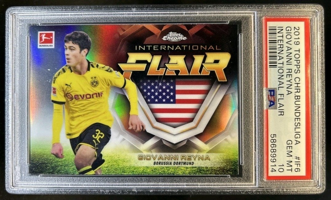 Topps 2019 Chrome Bundesliga International Flair IF-6 Giovanni Reyna PSA 10