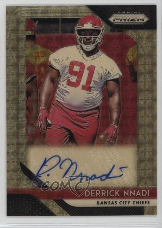 2018 Panini Prizm Rookie Gold Vinyl Prizm 1/5 Derrick Nnadi #RA-DN Auto RC 4f5