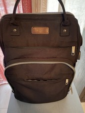 Borsa zaino EMPSIGN nera tinta unita con tasche esterne, cerniera