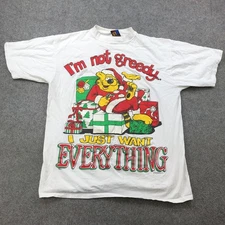 Vintage Christmas Shirt Mens Large White Sun Sportswear Santa Cat  USA 90s