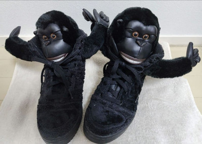 US 6,5 - adidas Originals Jeremy Scott JS Gorilla High Top Sneaker schwarz V2...