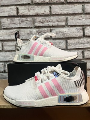 Adidas NMD R1 White True Pink Hologram Women's Size 11 FZ3777 