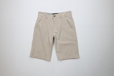 Vintage Oakley Mens 30 Distressed O Logo Stretch Golf Golfing Shorts Beige Khaki