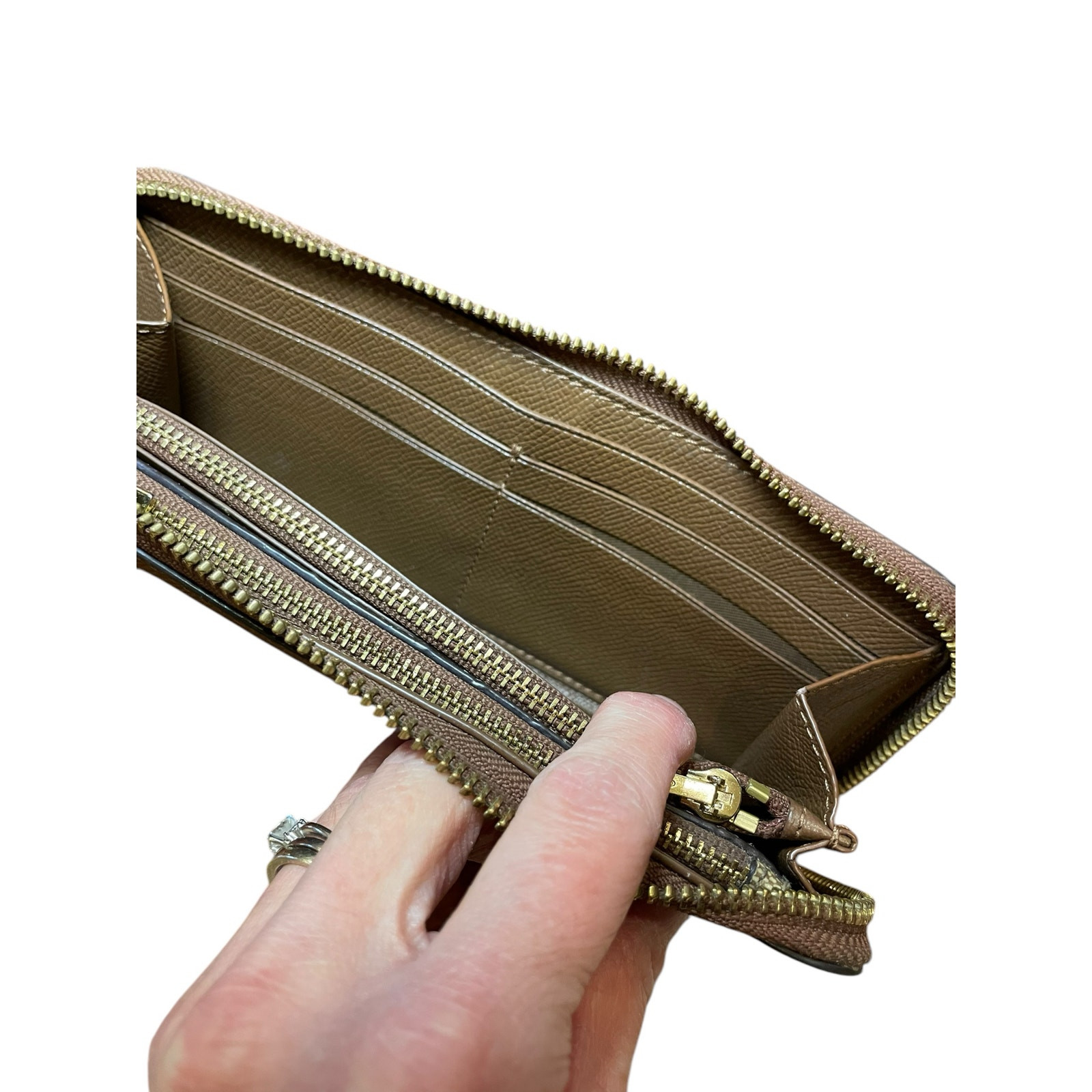 Coach Multifunction Wallet Large Brown Leather C … - image 11