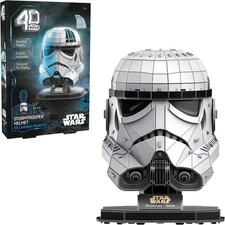 4D Build, Star Wars Stormtrooper Helmet 3D Model Kit with Stand