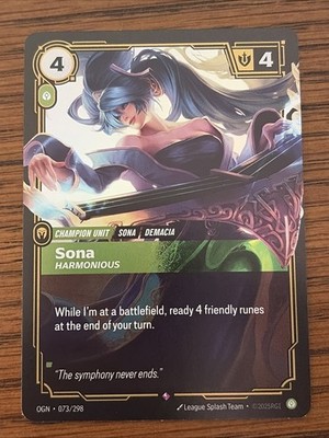 Sona Harmonious 073/298 Rare Origins Riftbound League of Legends NM