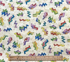 1 YD, 16 IN 52"  LAUREL BURCH FABRIC JUNGLE SONGS 2003 LIGHTENING BOLTS