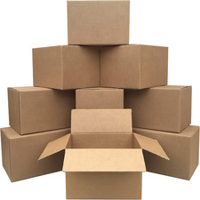 10 Pack 18x14x12in Brown Moving Shipping Boxes Medium Cardboard Packing