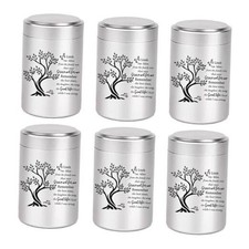 Small Urns for Human Ashes Set of 6 Mini Urn for Ashes 3 inches Keepsake silver