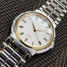 Citizen Exceed Dress Watch Ivory Dial Gold Case Sapphire Glass 17cm Style